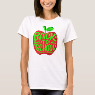 T-shirt Retour à l'école Enseignants Red Green Apple T-shi