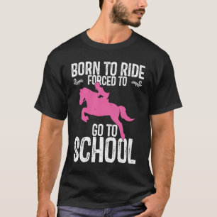 T-shirt Retour À L'École Équitation Équitation Fille Cheva
