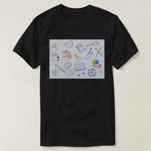 T-shirt Retour À L'École Fournitures D'Études, École (Design devant)