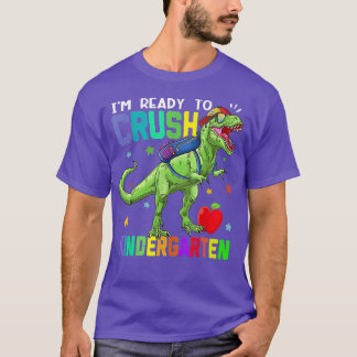 T-shirt Retour à l'école Garçons dinosaures Je suis prêt à