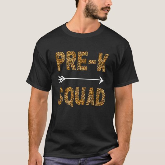 T-shirt Retour À L'École Hello Pre K Team Squad Leopard (Devant)