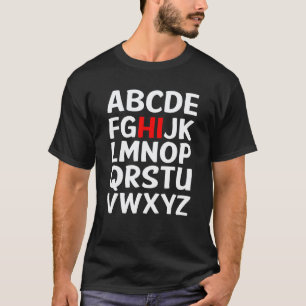 T-shirt Retour à l'école Hi Alphabet Préscolaire Maternell