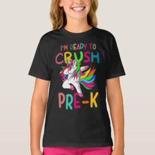 T-shirt Retour à l'école Je suis prêt à écraser la licorne