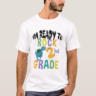 T-shirt Retour à l'école Je suis prêt à rocker 2e année Di