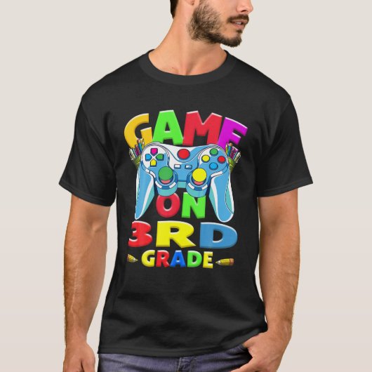 T-shirt Retour À L'École Jeu De Premier Jour Sur Vidéo 3Èm (Devant)