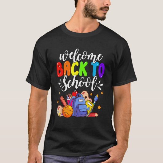 T-shirt Retour À L'École Joyeux Premier Jour D'Enseignants (Devant)