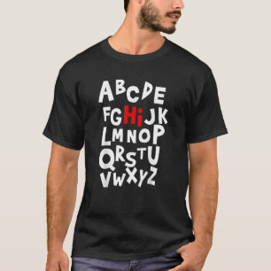 T-shirt Retour À L'École Lettres Alphabet Hi Pour Femmes H