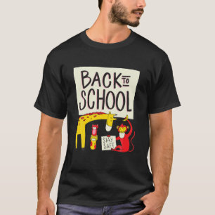T-shirt Retour À L'École   Mignons Animaux Avec Masques Pr