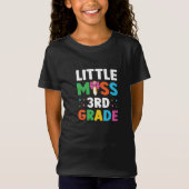 T-Shirt Retour À L'École Petite Miss 3e Année Typographie (Devant)