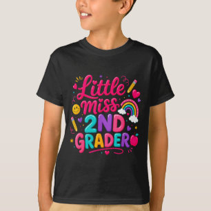 T-shirt Retour à l'école petite miss élève de 2e année fil