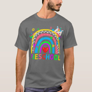 T-shirt Retour À L'École Préscolaire Rainbow Unicorn Ensei