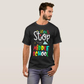 T-shirt Retour À L'École Prochain Arrêt Moyen École Hello (Devant entier)