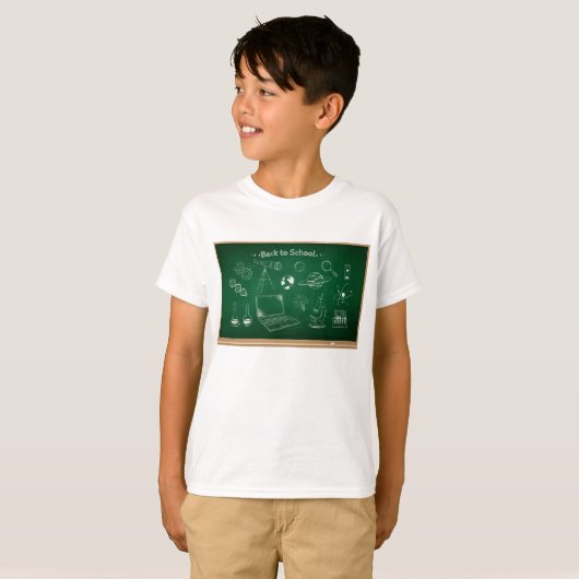 T-shirt Retour à l'école Science Chalkboard Éducation (Devant entier)