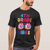 T-shirt Retour À L'École Vibes De 4E Année Tie Dye Lunette (Devant)