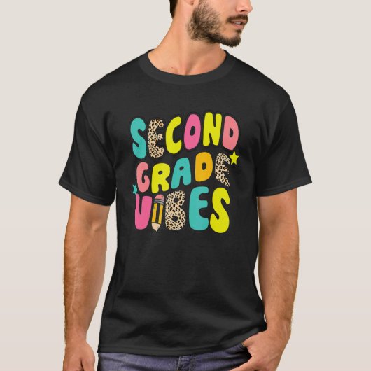 T-shirt Retour À L'École Vibes De Deuxième Année Retro Pro (Devant)