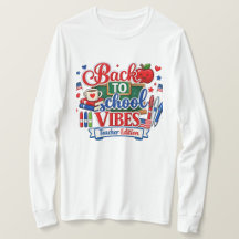 Retour à l'école Vibes Édition Enseignant Manches 