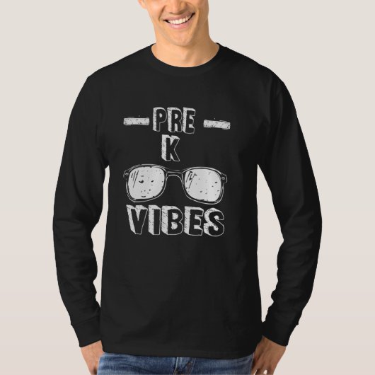 T-shirt Retour À L'École Vibes Pré-K Premier Jour Enseigna (Devant)