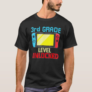 T-shirt Retour À L'École Vidéo Gamer 3e Niveau Déverrouill