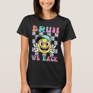 T-shirt Retour à l'école visage souriant à carreaux rétro
