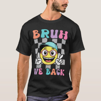 T-shirt Retour à l'école visage sourire à carreaux rétro b