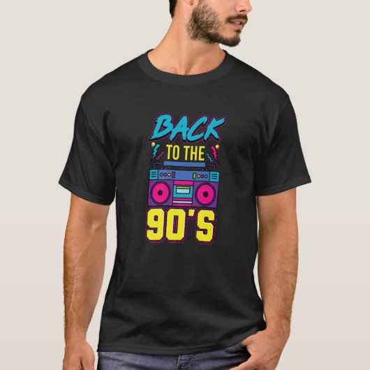 T-shirt Retour aux années 90 Cassette Boom Box Nineties Mu (Devant)