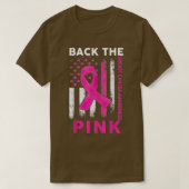 T-shirt Retour Conscience du cancer du sein rose Fla améri (Design devant)
