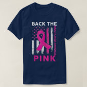 T-shirt Retour Conscience du cancer du sein rose Fla améri (Design devant)