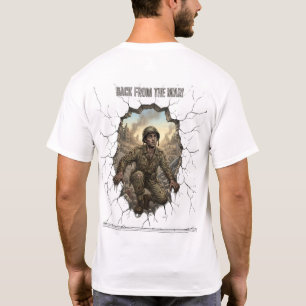 T-shirt Retour de la guerre Soldat Double exposition Natur