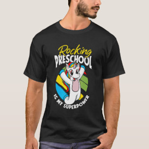 T-shirt Retour De L'École Préscolaire À L'École Unicorne P
