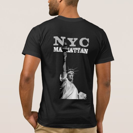 T-shirt Retour Design New York Nyc Manhattan Liberty Statu (Dos)