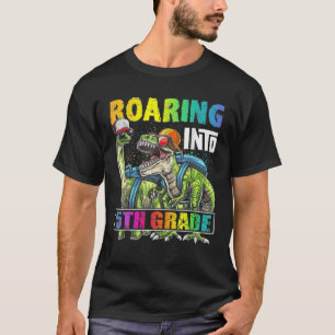 T-shirt Retour En 5Ème Année À Dinosaure À L'École