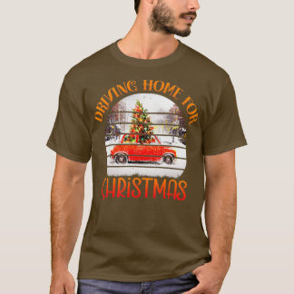 T-shirt retour en voiture pour la famille noël