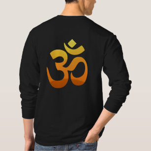 T-shirt Retour Imprimer Om Mantra Symbole Yoga Mens Long M