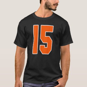 T-shirt Retour Imprimer Orange Sports Bloc Numéro 15 Pour