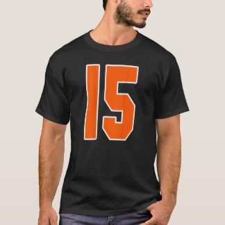 T-shirt Retour Imprimer Orange Sports Bloc Numéro 15 Pour