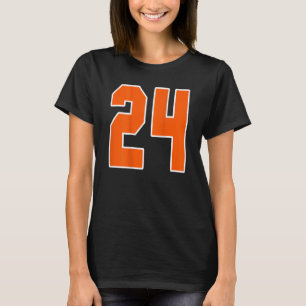 T-shirt Retour Imprimer Orange Sports Bloc Numéro 24 Pour 