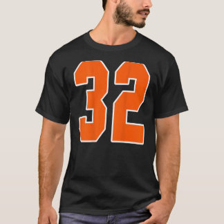 T-shirt Retour Imprimer Orange Sports Bloc Numéro 32 Pour