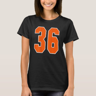 T-shirt Retour Imprimer Orange Sports Bloc Numéro 36 Pour