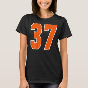 T-shirt Retour Imprimer Orange Sports Bloc Numéro 37 Pour