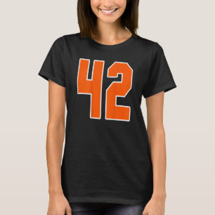 T-shirt Retour Imprimer Orange Sports Bloc Numéro 42 Pour