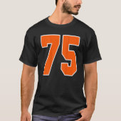 T-shirt Retour Imprimer Orange Sports Bloc Numéro 75 Pour (Devant)
