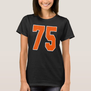 T-shirt Retour Imprimer Orange Sports Bloc Numéro 75 Pour