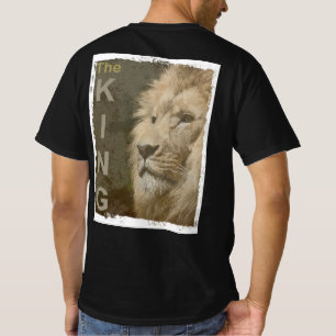 T-shirt Retour Imprimer Tendance Lion Face Mens Noir Moder