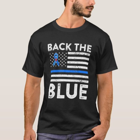 T-shirt Retour La Sensibilisation Bleue Au Diabète Drapeau (Devant)