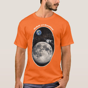 T-shirt Retour sur la Lune avec un vaisseau spatial et URM