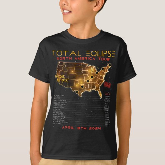 T-shirt Retour) Total Solar Eclipse 2024 North America Tou (Devant)