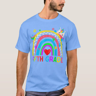T-shirt Retourner à l'école 5e année Rainbow Unico