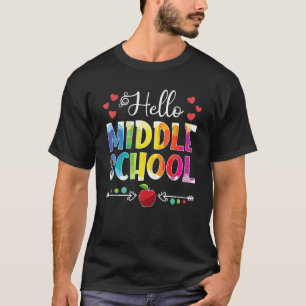 T-shirt Retourner À L'École Bonjour Filles Du Milieu De L'