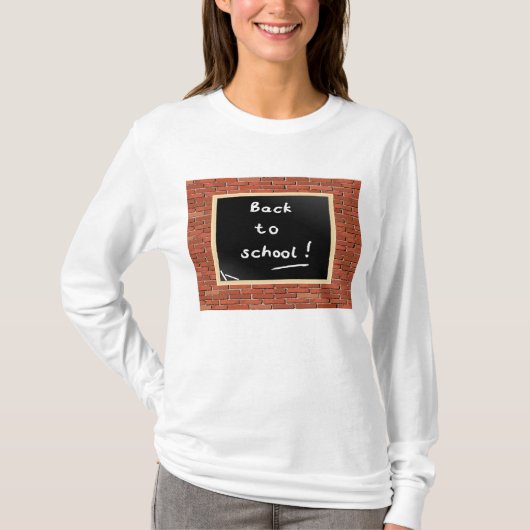 T-shirt Retourner À L'École Chalkboard Femmes Longue Manch (Devant)