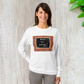 T-shirt Retourner À L'École Chalkboard Femmes Longue Manch